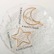2pcs Eid Mubarak Gold Star & Crescent Tassel Headpiece, Boho Cute Hip Hop Hair Clip Headband, Eid Gift, Party Hair Accessories