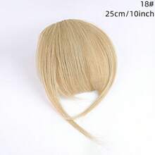 夹式刘海，真人发刘海，带鬓角刘海，隐形夹式刘海，柔软法式刘海，女士刘海，自然逼真，适合日常佩戴，轻盈飘逸的刘海假发，深棕色及多种颜色可选 - 彩色 - 查看 11