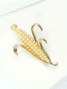 Luxury Enamel Pearl Corn Brooches - Food Pins For Women Unisex Casual Party Jewelry Accessories / Friends Gifts Badges Decoration - Corn - View 5