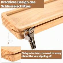 Wooden Key Holder For Wall Storage Hook 1 SetKey Hooks Wall Mounted Key Rack Shelf With Hooks WoodKey Hanger With 4 Hooks For Entryway Hallway Bedroom Office Home Decor - 1 - View 4