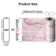 1 Stück 2D flacher Wandaufkleber, rosa Marmorstruktur Tapete, geeignet für Zuhause, Küche, Raum, Wand, Boden Dekoration - Verschiedenfarbig - Übersicht 10