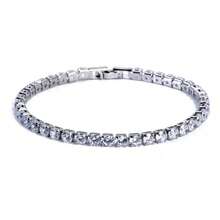 Micro Pave 4.0  Bracelet Chain High-End Light Luxury Jewelry Simple Tennis Chain - 4.0白金白鑽-17cm - 查看 13