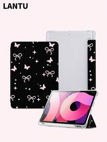 1pc Butterfly Silhouette Print Flat Protective Case, Compatible With Apple IPad 10.2", IPad Pro 11" 2020/2021/IPad (A16) 11" 11th Gen 2025/9th/10th, IPad Air 4th 10.9", Galaxy Tab S6 Lite 10.4", /, Anti-Drop, With Pen Slot, Sleep/Wake Support, Romantic Gift For Friends And Family, Valentine - Multicolor - View 3