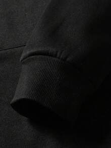 SNOOPY Pursuing Power Pattern Printed Men's Casual Fashion Hoodie, Loose And Comfortable Street Style Long Sleeved Home Style, Soft Cotton Blend Men's Warm Winter Clothing, Men's Winter Clothing - 黑色 - 查看 6