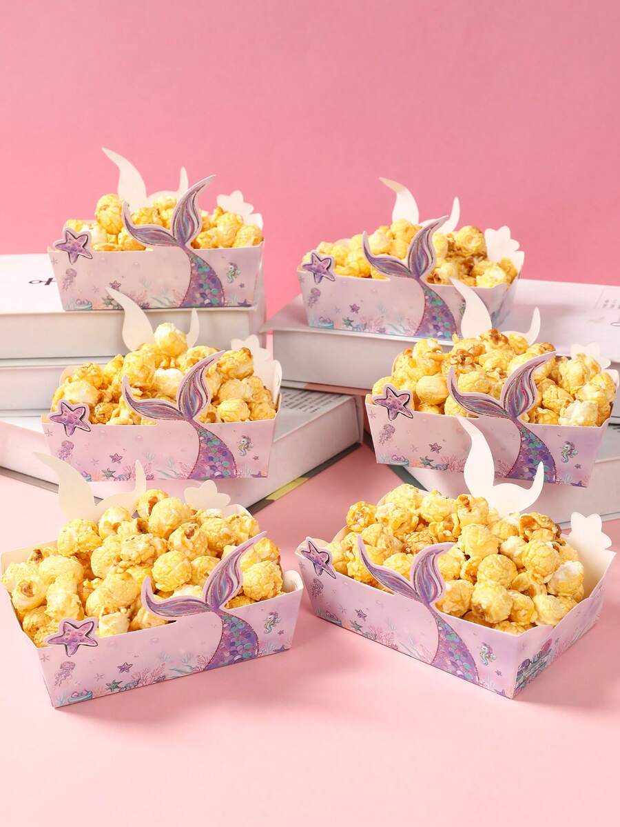 12 pezzi Piatti di carta monouso a tema sirena, adatti per decorazioni di feste a tema sirena, decorazioni per il 1° compleanno, festa di nascità, luna di miele, festa per la rivelazione del sesso, campeggio, decorazioni estive - Sirena - Visualizzare 1