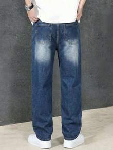 Tween Boy Casual Elastic Waist Jeans, Suitable For Summer And All Seasons - Medium Wash - View 5