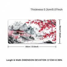 1 件装大号桌面垫，饰有山水梅花美景，多种尺寸可选；加长型游戏鼠标垫，底部防滑，边缘缝合，适用于电脑、办公、键盘、笔记本电脑。 - 豐富多彩的 - 查看 15