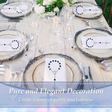 100件套洗礼回礼套装，包括25个迷你念珠洗礼回礼、25个带束口的欧根纱袋、25张感谢卡、25个婚礼用品礼品盒（粉色） - 彩色 - 查看 8