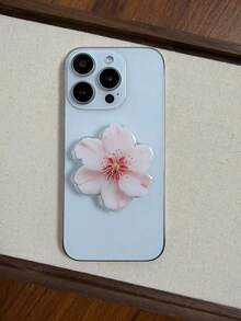 Pink Flower Phone Grip Stand, Rose & Lily Flower Air Cushion Foldable Expandable Desktop Phone Holder, Essential Phone Accessory - Multicolor - View 9