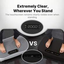 MERACH Vibration Plate Exercise Machine, Vibrating Platform For Lymphatic Drainage Weight Loss Muscle Activation, Full Body Home Exercise Equipment With LED Touch Screen Bluetooth Pull Cord - UK Plug(220-240V) - View 3