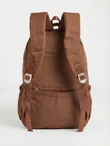 Casual Nylon Backpack With Large Capacity And Cute Charm For School - Lạc đà - Xem 3