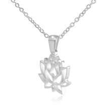 Lotus Flower Stainless Steel Necklace - 銀色 - 查看 3