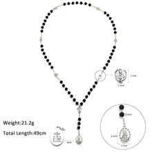 Rosary Beads Catholic For Women Handmade Wooden Catholic Rosay With Jes 1us Christ Crucifix Cross Real Healing Wooden Rosary Beads Yoga Meditation Prayer Bead Necklace - màu tối - Xem 4