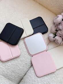 3件套方形桌面镜，高品质化妆镜，可折叠便携，适合学生宿舍，男女通用，家用镜，便携式手持化妆镜，专为学生宿舍设计，女士便携式梳妆镜 - 彩色 - 查看 4