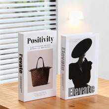 1件装时尚假书装饰，创意现代英文假书，极简杂志摄影道具书模型 - 彩色 - 查看 12