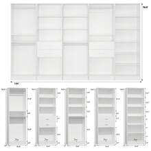 VOWNER Modular Closet System With Drawers, 24.8" Closet Organizer With Hanging Rods & Shelves, 5 Styles, Walk-In Tall Storage Cabinet Unit, Wood Wardrobe Organizer For Entry, Bedroom, Living Room - 白色 - 查看 3