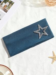 1 pièce Bandeau polyvalent et décontracté avec étoile pour femmes, accessoire de mode pour usage quotidien, sport, maquillage, entraînement, course à pied, yoga. Bandeau de sport et foulard de tête - Multicolore - Voir 12