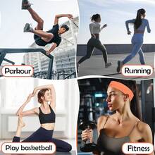 Workout Headbands Non Slip Headband Sport Headbands Sweatbands Elastic Sport Hair Bands For Sports Travel Indoor Fitness Gym - 紅色的 - 查看 8