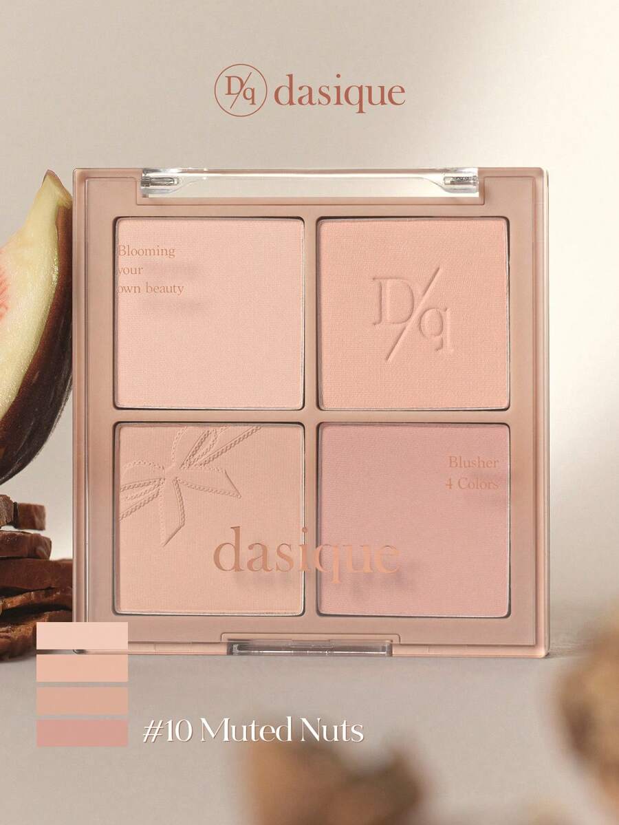 Dasique 4-Color Matte Blush Palette, Highly Pigmented Long-Lasting Luminous Blush Makeup, Fashion Cosmetic Brand For Women, Essential Christmas Gift, Bridal Wedding Makeup, Summer, Valentine's Day, Vacation - #10 Hạt dẻ câm - Xem 1