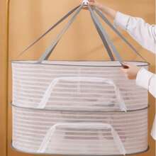 Foldable Drying Rack With Windproof And Insect-Proof Net Cover, Heavy Duty Collapsible Clothes Drying Rack With Zipper Closure, Space-Saving Mesh Drying Rack With Handle, Suitable For Herbs, Vegetables, Fish And Fruits, Applicable For Home, Camping And Gatherings, Easy To Clean Fabric Structure - Multicolor - View 10