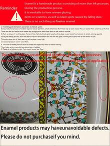 SummitPulse 1pc Vintage Floral Enamel Shallow Pot, Suitable For All Seasons, With Gold-Rimmed Double Handles/Handleless Design, Multifunctional Cookware For Home And Commercial Use (Can Be Used As Soup Pot, Stew Pot, Instant Noodle Pot), Ideal For Holiday Gatherings, Family Dinners, And A Great Gift For Friends And Family On Holidays Or Birthdays. - Multicolor - View 12