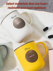 [Customized] Dual-Color Dual-Layer Rinse Cup, Customizable Name, Couples Bathroom Cup, Skin-Friendly Material + Stylish Contrast Color Design, Compact Size, Built-In Handle For Easy Grip, Exclusive Customized Text To Avoid Sharing, Keeps Vanity Tidy, One Person One Cup For Better Hygiene, Suitable For Rental, Home, Dorm