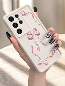 1pc Pink Ribbon Bow Tie Pattern Phone Case Coquette Aesthetic Sweet Feminine Style For Teenagers Holiday Compatible With Samsung Galaxy S26Ultra S26Plus S26 S25 S24FE S24 S23 S22 S21FE S21Ultra Plus Note20 Note20Ultra A13 A14 A15 A16 A17 A33 A34 A35 A36 A52 A53 A54 Case - 咖啡棕 - 查看 10