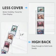 4 Tier Acrylic Trading Card Display Stand, 12" Riser Display Shelf For Magnetic Holders, Toploaders, PSA Graded Cards, TCG Sports Card Collection (1 Pack) - 4 Tier, 1 Pack - View 6