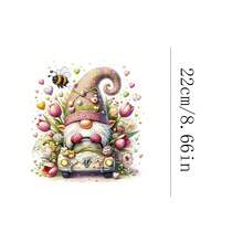 1个/2个/3个盛开的汽车小矮人热转印贴纸 - 混色乙烯基热压贴花，适用于T恤、牛仔裤、口罩、背包 - DIY季节性装饰、家居装饰、节日服装定制，易于粘贴，经久耐用