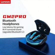 Lenovo Auriculares Bluetooth verdaderamente inalámbricos GM2pro Alta compatibilidad multisistema Baja latencia en modo juego Excelente calidad de sonido Llamadas HD fluidas y claras Efectos de sonido panorámicos reales realistas Negro - Negro - Ver 2