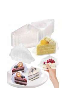 20个透明三角形塑料盒，适用于糕点、蛋糕、三明治、烘焙食品包装 - 透明 - 查看 2