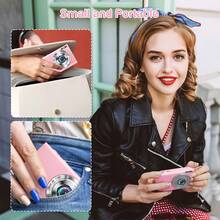 Nicamery 4K超高清Vlog相机，4800万像素数码相机，自动对焦，16倍光学变焦，便携式摄影相机，配备2块电池，高清视频录制，适合学生、家庭、旅行、Vlog拍摄，高像素紧凑型数码相机，轻巧便携，防抖，摄影器材，节日礼物[不含存储卡] - 粉色 - 查看 6