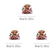 1pc/2pcs/3pcs Cute Calf Heat Transfer Stickers - Mixed Color Vinyl Heat Press Decals For T-Shirts, Jeans, Masks, Backpacks - DIY Seasonal Decoration, Home Decor, Holiday Apparel Customization, Easy To Apply, Durable Home Decor - Multicolor - View 5