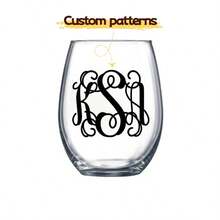 1pc 550ml/18.6oz Personalized Custom Glass Egg-Shaped Whiskey Glass, Customized With English Letter Pattern, Suitable For Christmas, Valentine's Day, Thanksgiving Gathering, Team Dinner, Christmas Supplies And Summer Holiday Celebration, Perfect For Valentine's Day And Thanksgiving - White - View 1