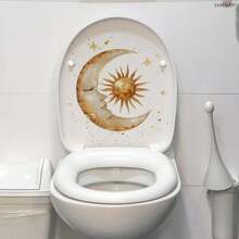1件波西米亚风格日月金色墙贴，3D立体防水防油PVC墙贴，适用于斋月、卧室、厨房、客厅 - 彩色 - 查看 3