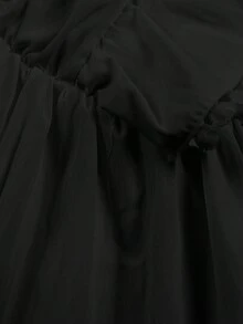 ii Áo kiểu nữ thanh lịch, tay phồng, viền bèo nhún, màu đen, thích hợp cho mùa xuân. - màu đen - Xem 7