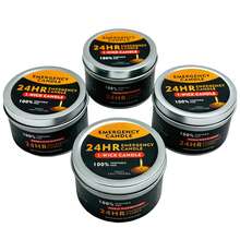 4pcs Smokeless Windproof Emergency Candles, 80g Per Candle, Natural Soy Wax, Metal Container Packaging, Suitable For Indoor And Outdoor Use, Great For Outdoor Parties, Hiking, Camping, Emergency Lighting
