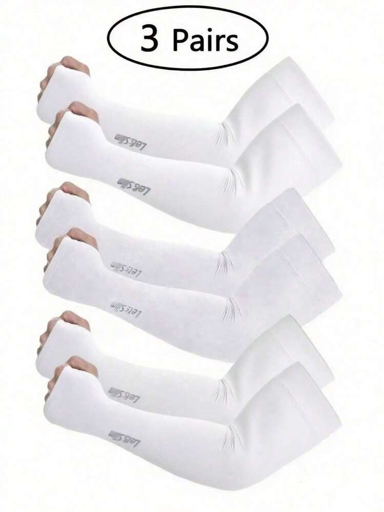 1/3 Pairs Thumb Hole Sun Protection Cooling Arm Sleeves - Suitable For Gardening, Outdoor Sports, Workout And Other Sun Protection Activities - Multicolor - View 1
