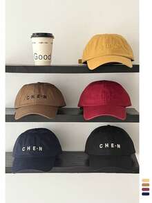 1pc NN Letter Embroidery K-Style Soft Top Baseball Cap, Unisex Adjustable Strap, Casual, Versatile, Suitable For Spring/Summer - N H Baseball Cap - View 16