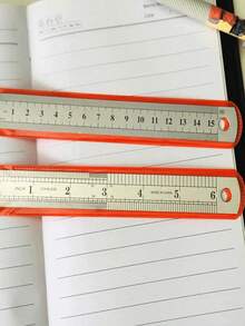 1 件/套，耐用金属钢尺 15/20/30 厘米厚木工，学生，用于精确测量工具，标准铝合金钢尺（随机款式） - 本色 - 查看 20