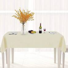 Sancua 1OO% Waterproof Rectangle PVC Tablecloth - 60 X 120 Inch - Oil Proof Spill Proof Vinyl Table Cloth, Wipe Clean Table Cover For Dining Tables, Buffet Parties And Camping, Beige - Beige60inchx120inchRectangular - View 3