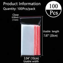 100 قطعة أكياس بلاستيكية قابلة لإعادة الإغلاق بأحجام من 4 سم إلى 30 سم، أكياس سحاب إعادة الاستخدام، سمك 0.062 مم/2.44 ميل، أكياس تعبئة مجوهرات شفافة، أكياس تعبئة هدايا أعياد الميلاد والذكرى السنوية، أكياس ملحقات أدوات متعددة الأغراض، أكياس تعبئة هدايا المناسبات، أكياس فراغية بلاستيكية، أكياس لاصقة شفافة، صناديق تخزين ملحقات الملابس، مناسبة للشحن والسفر والتخزين والتعبئة والهدايا وأعياد الميلاد والذكرى السنوية والزفاف - 100 قطعة - مشاهدة 24