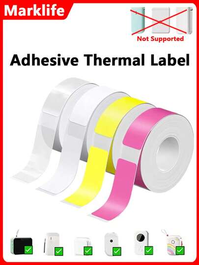  Marklife 热敏标签贴纸，白色/彩色/透明，UV纸，兼容 P15、P12、P11、D30、Q30 标签打印机，适用于家庭办公室标签制作