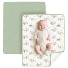 2片装婴儿绿色动物纹防水卫生巾 - 柔软亲肤表面，防漏底部，适合日常护理 - 彩色 - 查看 12