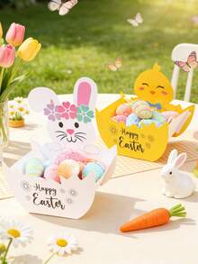 4个复活节兔子和小鸡纸质礼盒，复活节兔子和小鸡碗托，复活节礼品包装盒，糖果盒，零食盒，复活节礼品包装用品，复活节派对装饰，春季节日装饰，复活节装饰，家居装饰，桌面装饰，复活节派对用品，复活节派对回礼袋，复活节礼物 - 復活節兔子小雞 - 查看 8