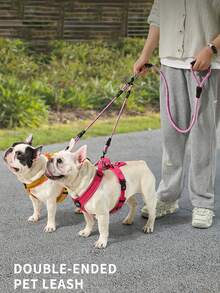 2pcs Wavy Design Dog Leash, Detachable With Nylon Leash Included, Suitable For Walking Two Dogs - Multicolor - View 9