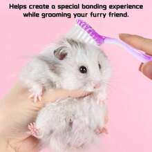 4 Packs Hamster Brush - Small Animal Bath Brush With Lid Soft Cleansing Brush Massage Combs For Hedgehog Guinea Pig Rabbit Chinchilla Ferret Small Animal Grooming Tool Cleaning Supplies - Multicolor - View 4