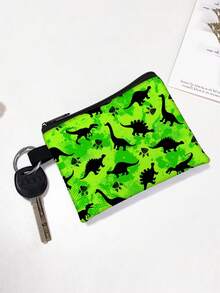5.5" X 4.1" Dinosaur Coin Purse | Lightweight Zipper Wallet Pouch, Random Print, Perfect Gift Choice