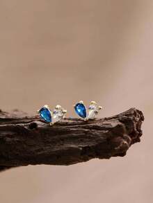 Custom Heart-Shaped Birthstone Earrings, Everyday Stud Earrings, Wedding Earrings, Bridal Earrings, Mother's Gift, Christmas Gift For Women - Multicolor - View 11