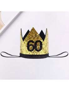 Birthday Party Crown Hat, Gold 20th Adult Birthday Hat, 30/40/50/60/70 Years Old Birthday Celebration Party Crown Hat, Retirement Party Crown Birthday Hat, Birthday Party Hats